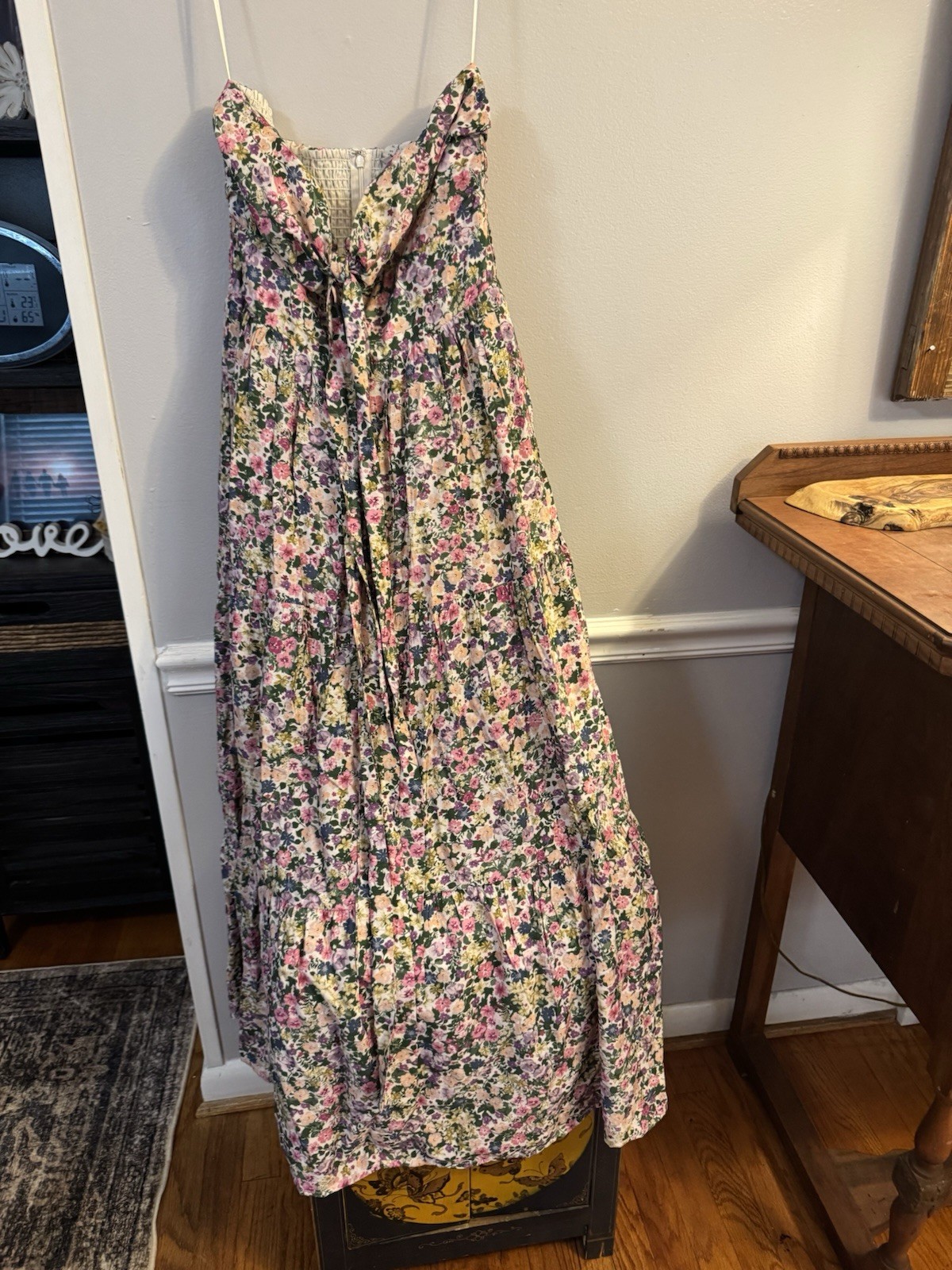 NWT Dress Forum Los Angeles Maxi Dress. M Floral Tie in Front Or Behind Neck