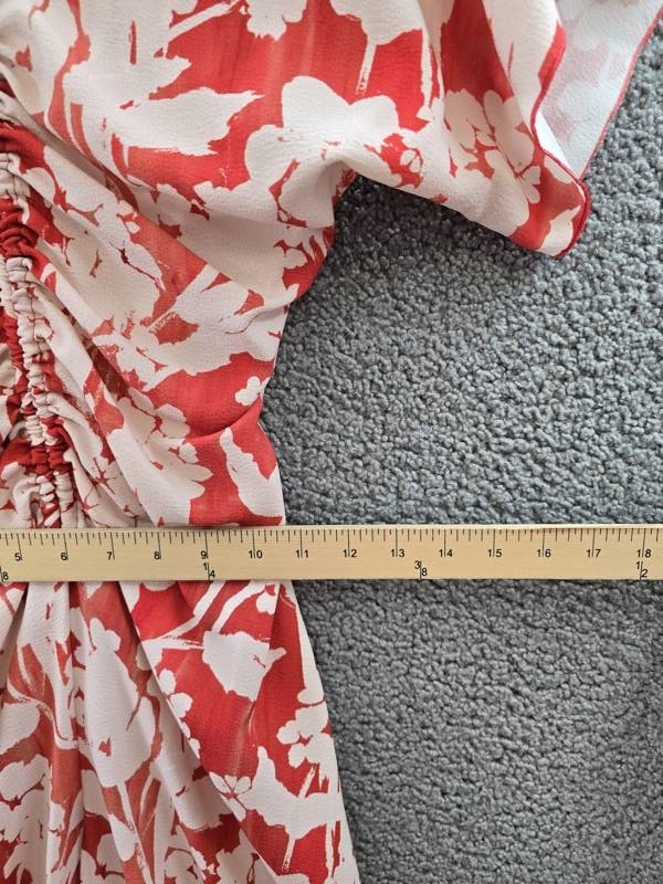 Victoria Beckham Asymmetric Ruched Detail Midi Dress Women’s 4UK Chilli Back Zip