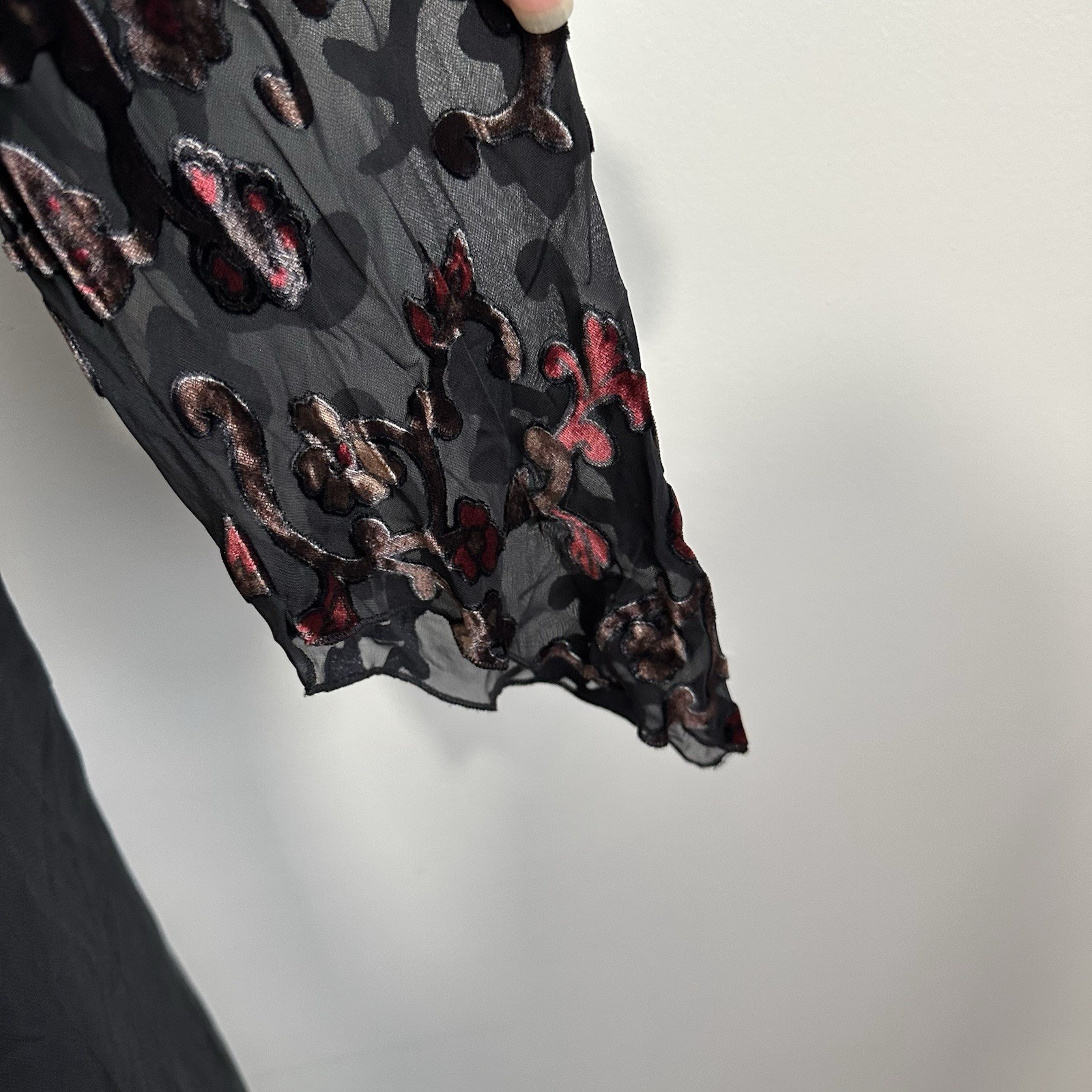 Jonathan Martin Silk Velvet Burnout Dress Size 16 Fairy Grunge Y2K 90s Whimsgoth