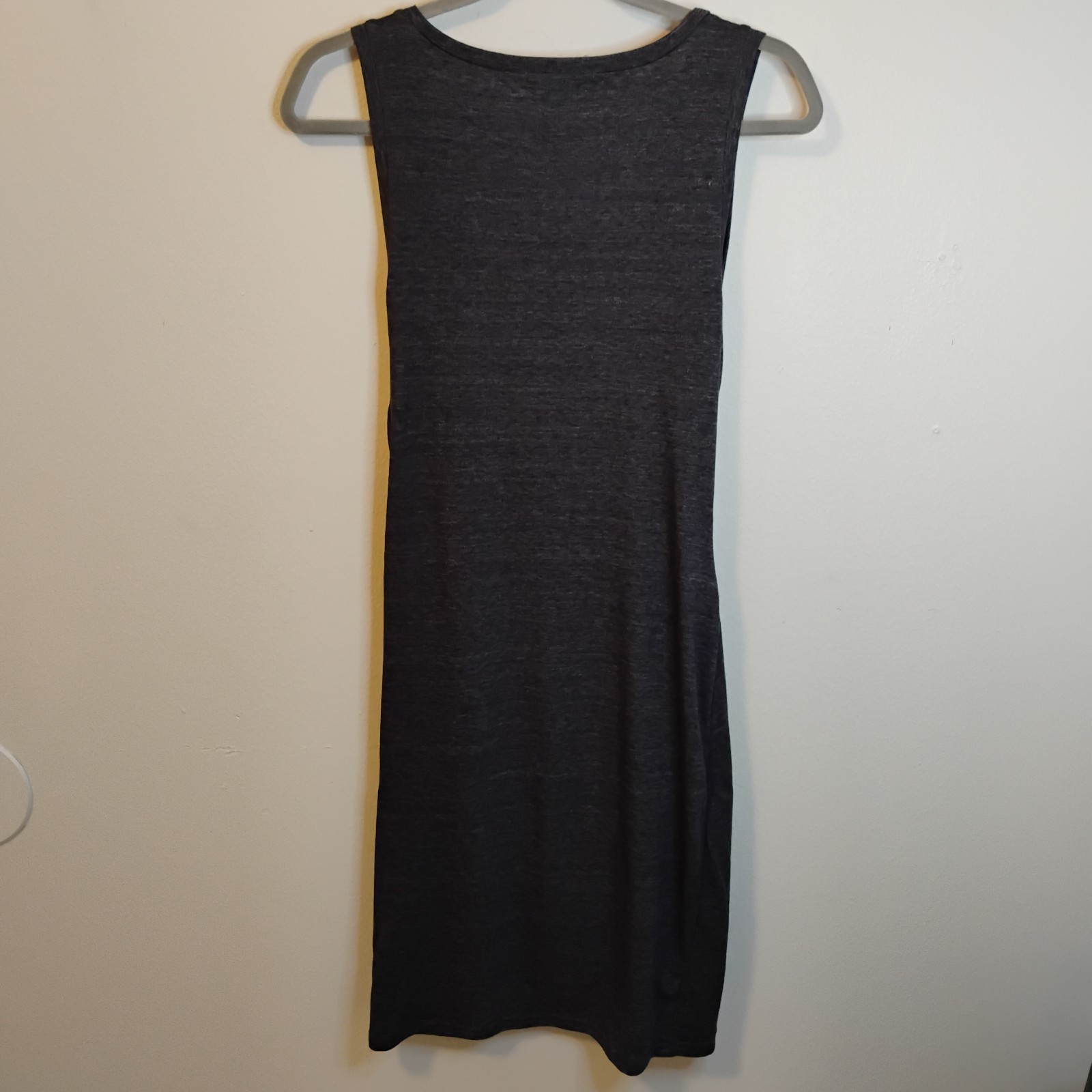 Casual Dark Gray Ruching Dress MIDI Knee Length Size Sporty Minimalist Comfy Med