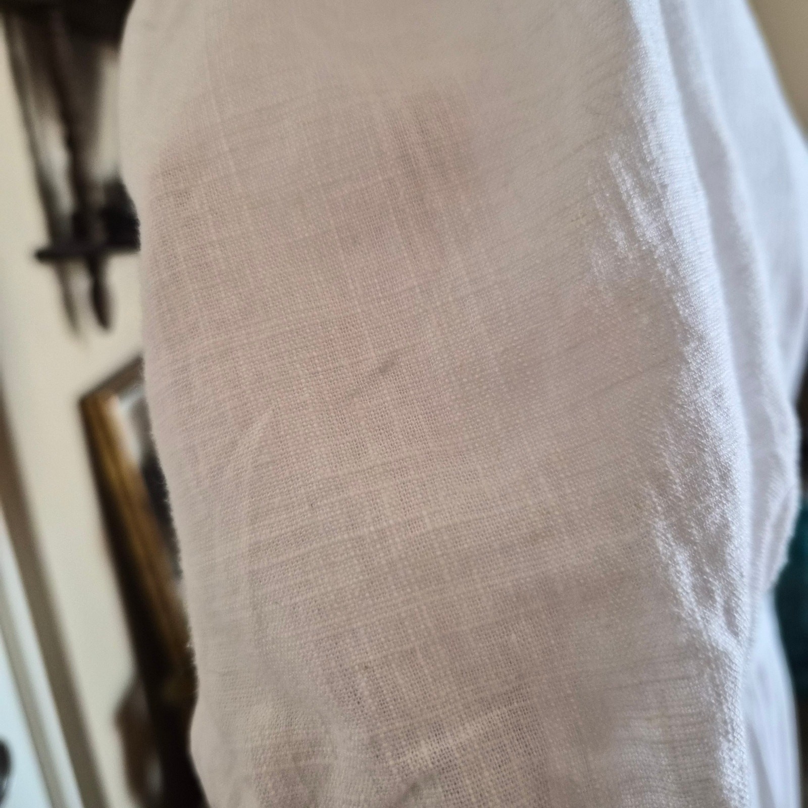 LOFT Ann Taylor White Cottagecore Linen Dress Size 12