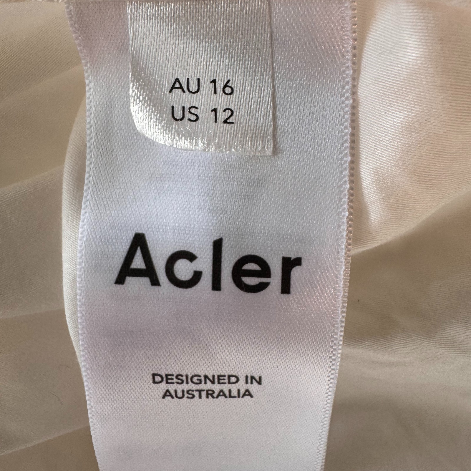 Acler Moordon Mini Dress Size AU 16 / US 12 Ivory Cotton Hens Bridal Baby Shower