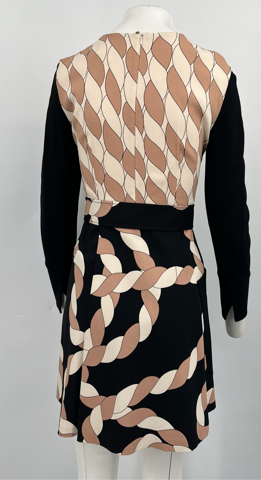 Sportmax ALTERED Abstract Printed Belted Faux-Wrap Dress sz 4