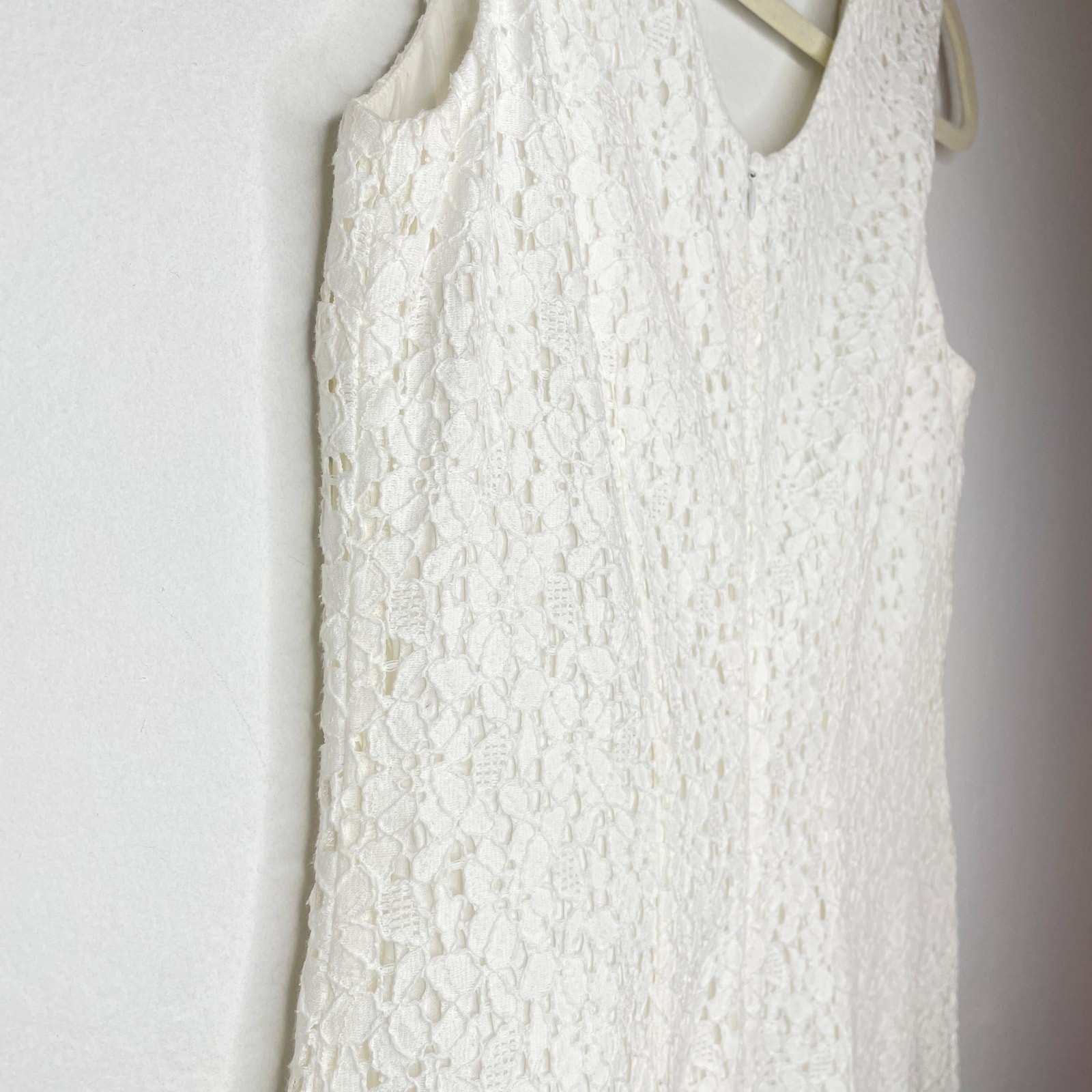 Cacharel Sleeveless Floral Embroidered Lace Crochet Mini Sheath Dress 6