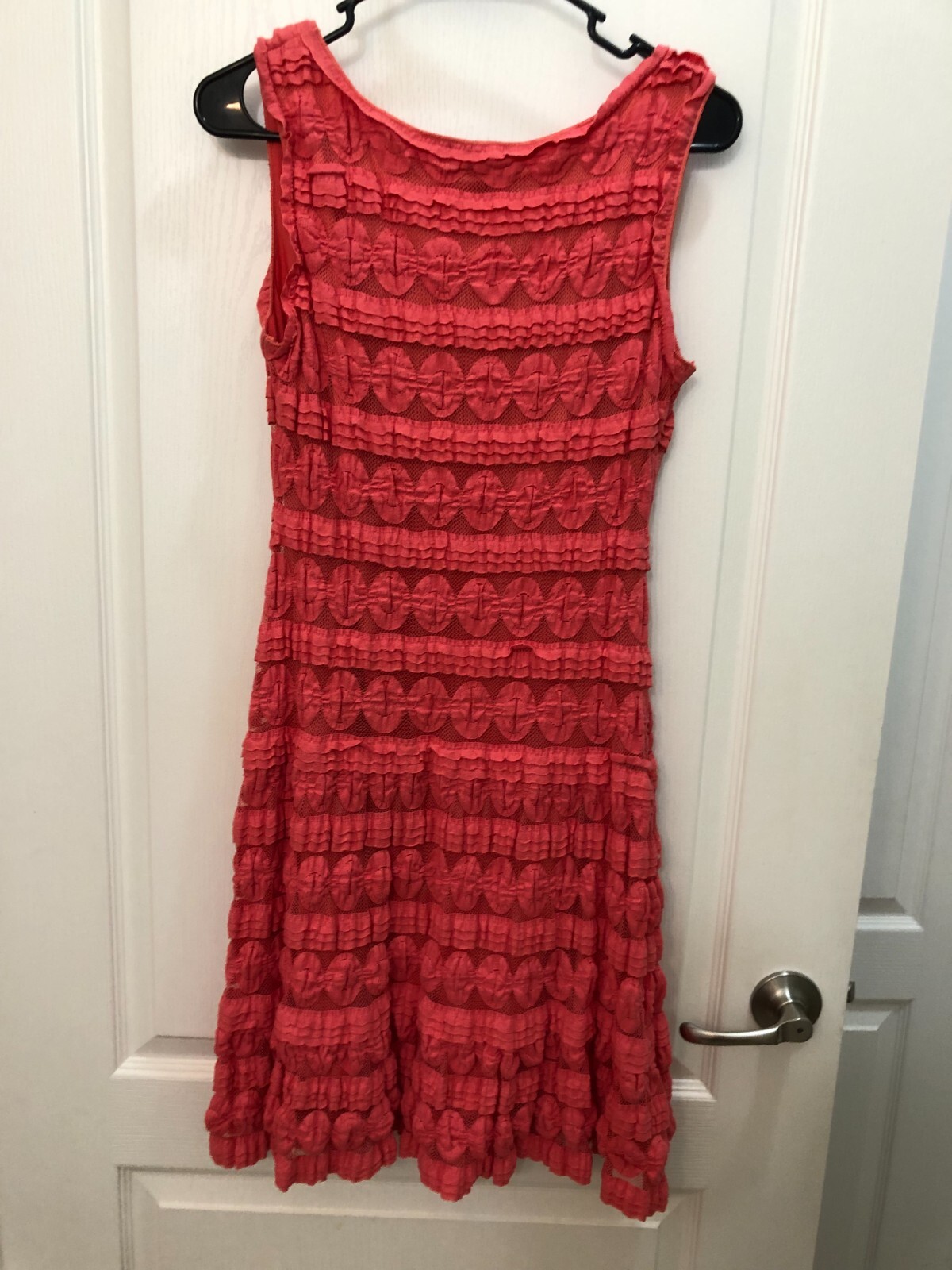 Max Edition Stretch Coral Lace Lined Pullover Sleeveless Dress M NWT