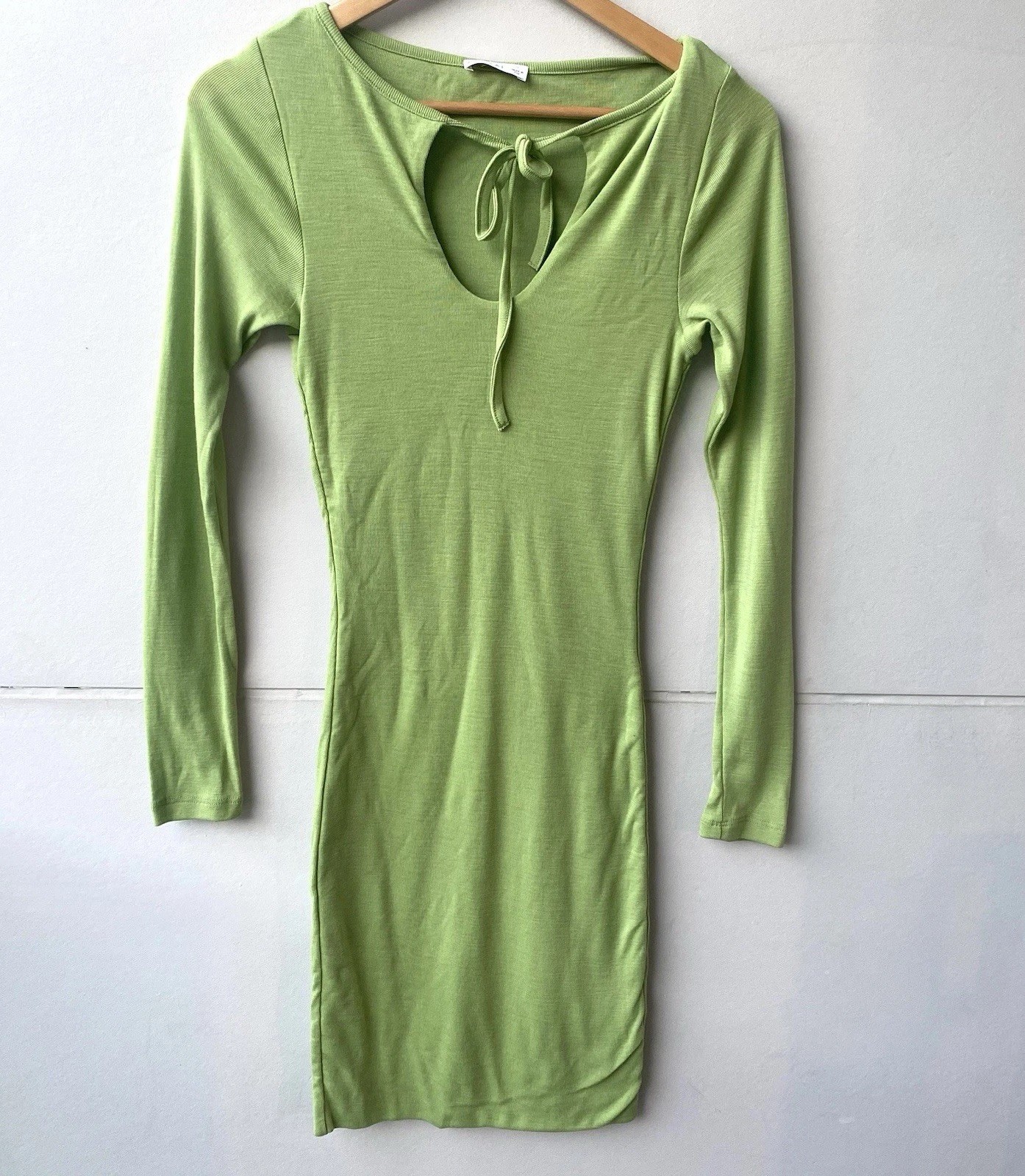 Kookai Dress Size 1 (38) Small Daiquiri Green Long Sleeve Knee Length 100% Wool