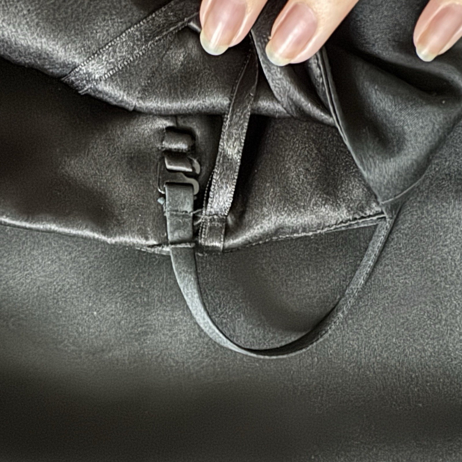Ann Taylor Black Satin Dress Straight Neck Removable Straps 00P