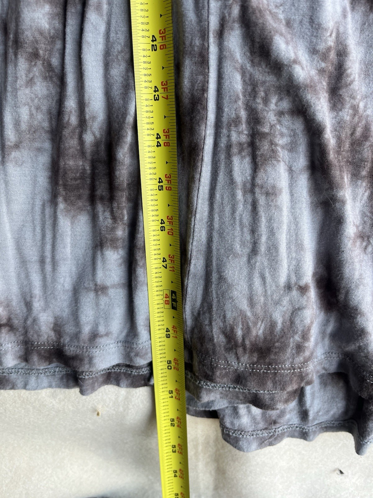 ECOTE Tie Dyed Boho Slim Maxi Orange Gray Embroidered Size Medium See Pics