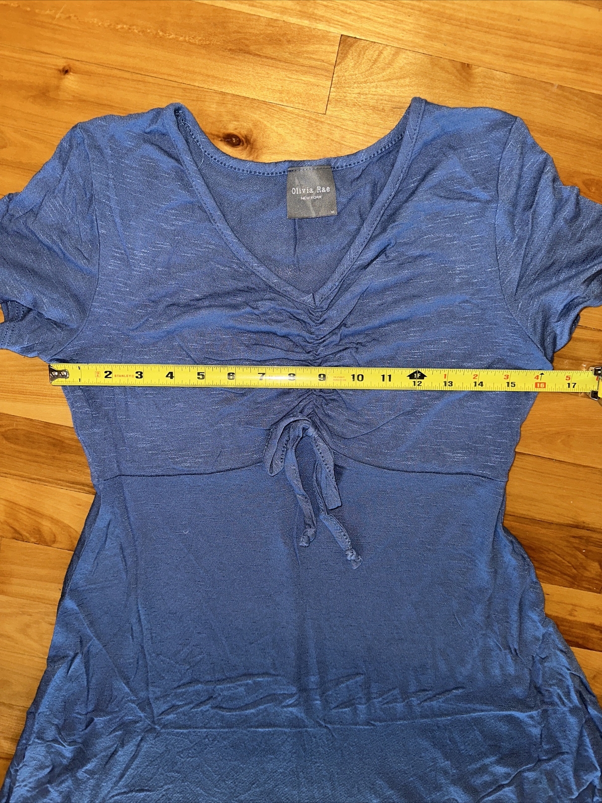 Olivia Rae MEDIUM New York Stretch Blue Short Sleeve Fit Stretchy Dress