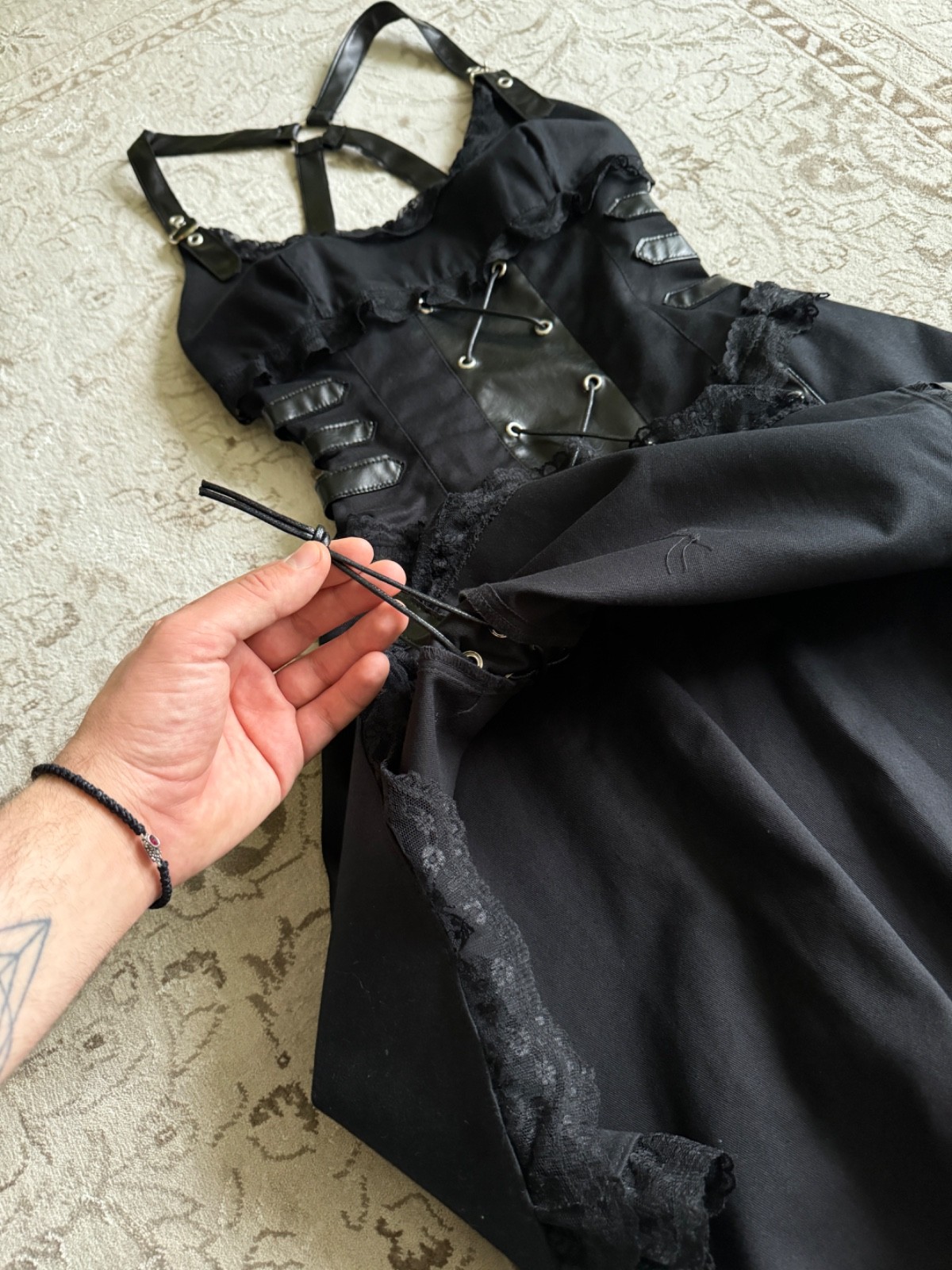 Aderlass Gothic Bondage Lace Mini Dress Avant Garde Lgb Hysteric Glamour Style S