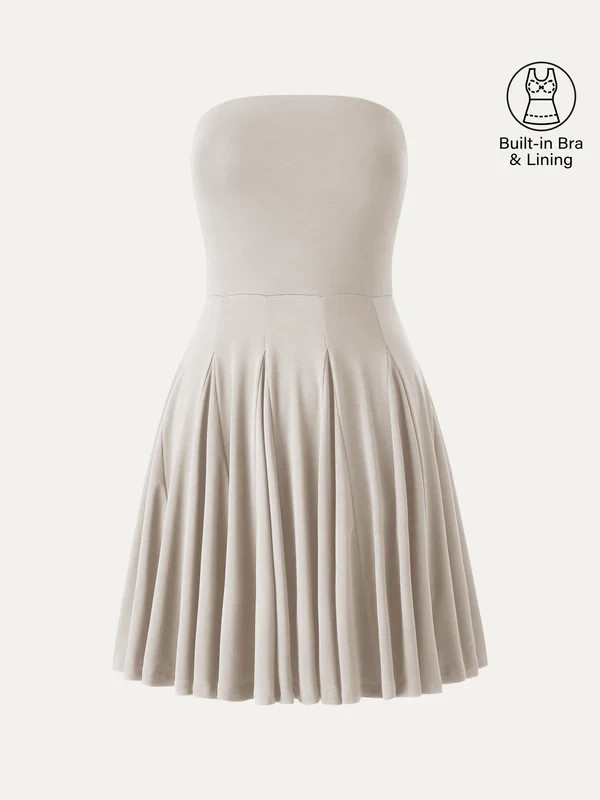 OGL Bandeau Godet Circle Flare Mini Bra Dress
