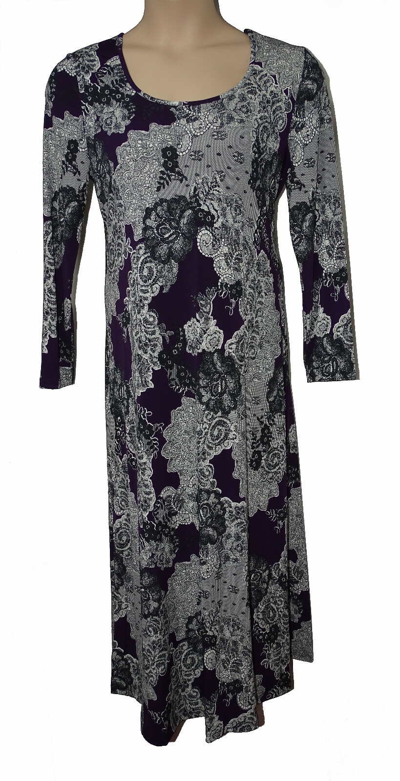 Kim & Co Womens Maxi Dress size M Patterned Aubergine Bnwt