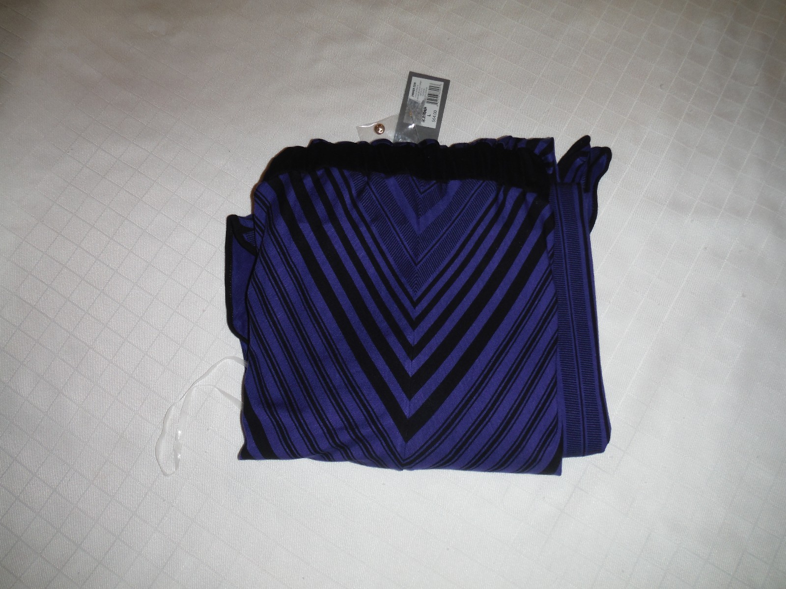 Sleeveless Maxi Dress MD Daisy Fuentes Blue Black Striped 96% rayon 4% spandex