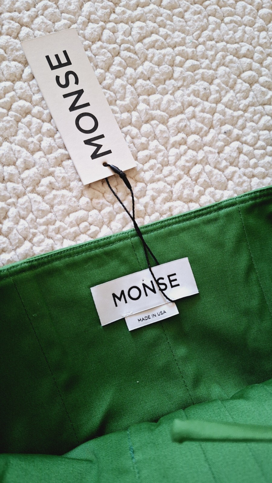 MONSE Laced Front Asymmetric Stretch Cotton Midi Dress Green Sz 10 Org $1,290