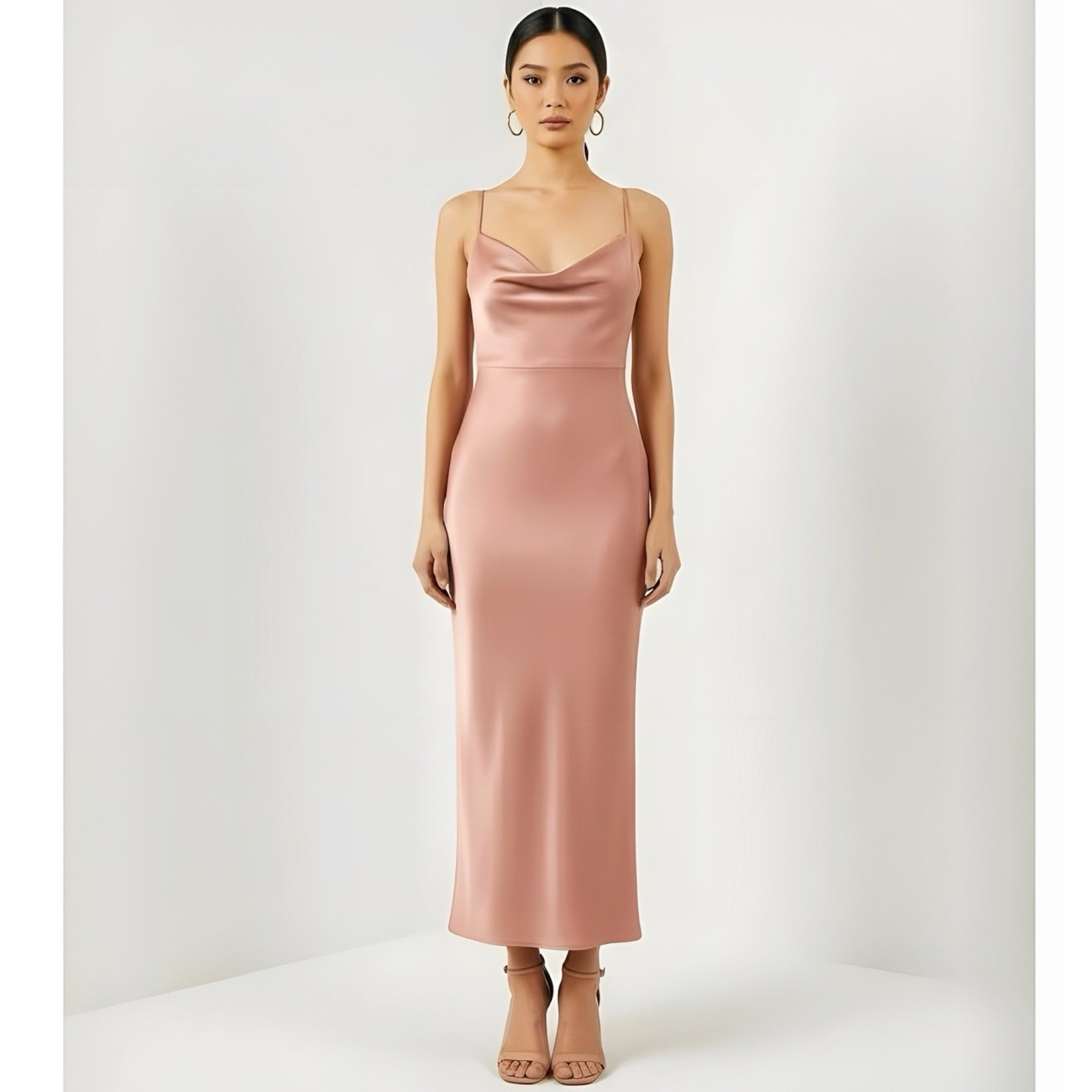 $168 NWT BHLDN Cali Satin Charmeuse Slip Dress, Sedona, 10 (US)
