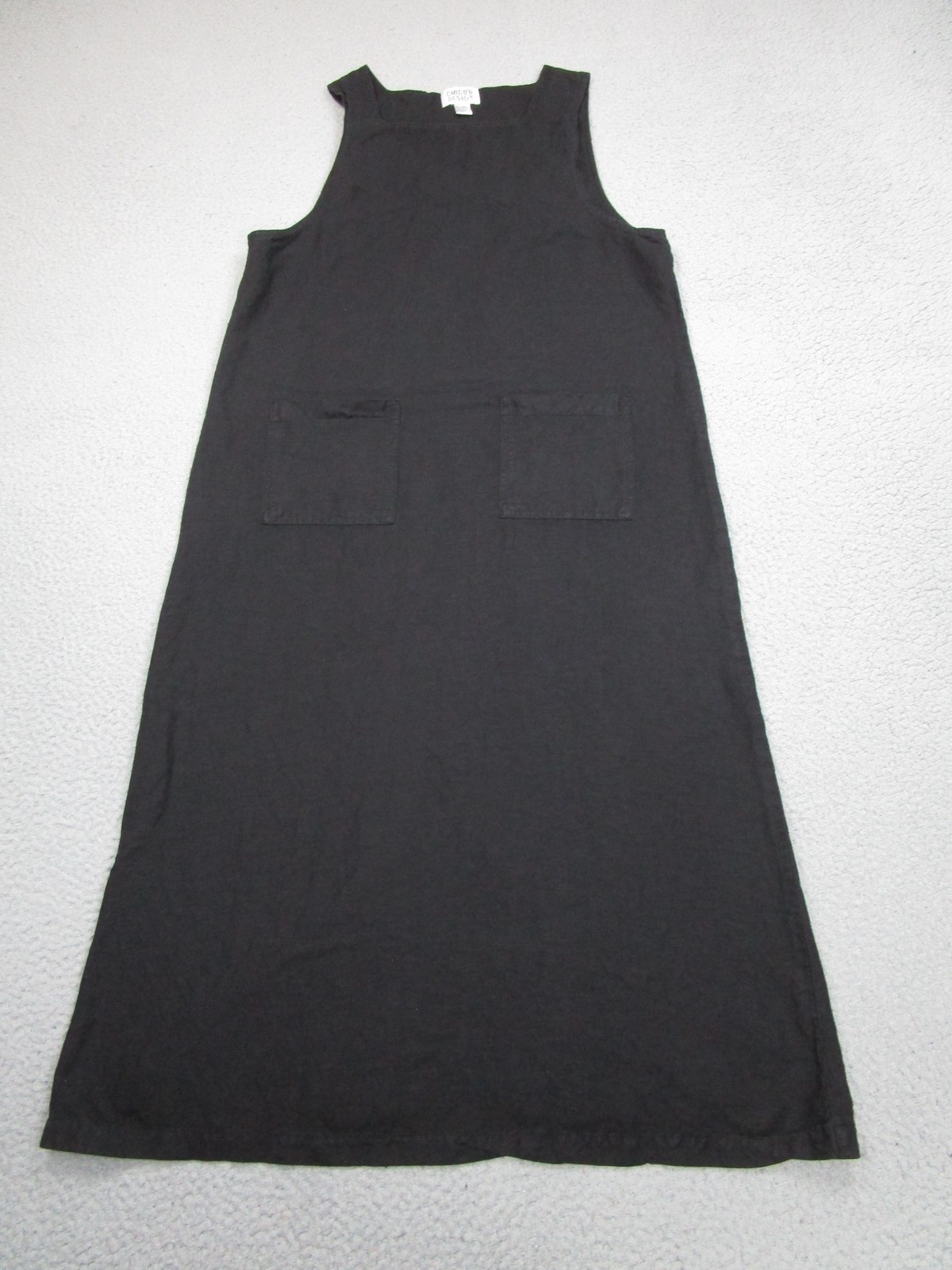 Linen Overall Dress Womens 2 Black Tank Sleeveless chore jumper cottagecore y2k