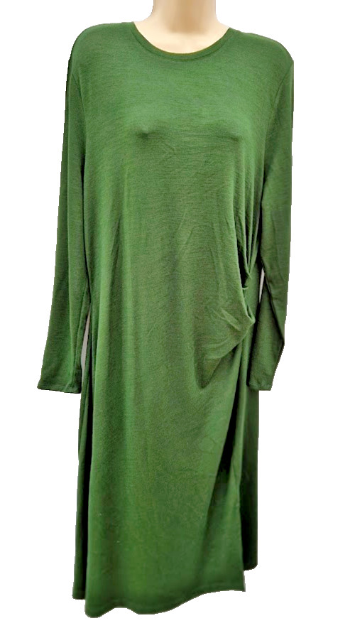 Banana Republic Ruched Midi Dress Green Stretch Occasion UK 16 18 BNWT