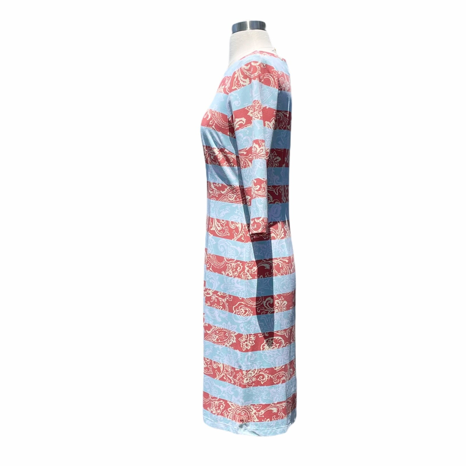 J McLaughlin Catalina Cloth Paisley Stripe Print Sheath Dress XS