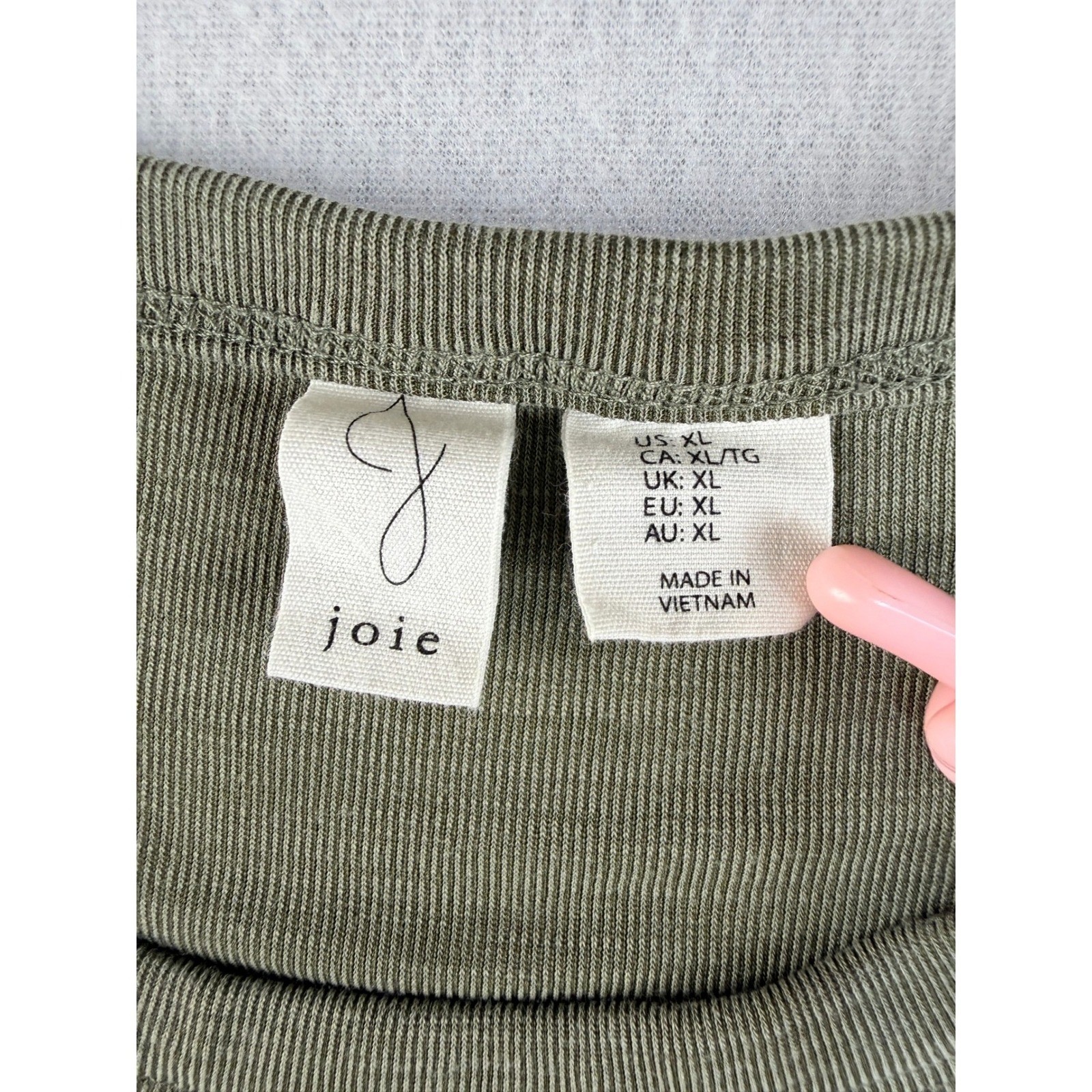 Joie Womens XL Olive Green Ribbed Modal Blend Sleeveless Maxi Tank Dress Slit