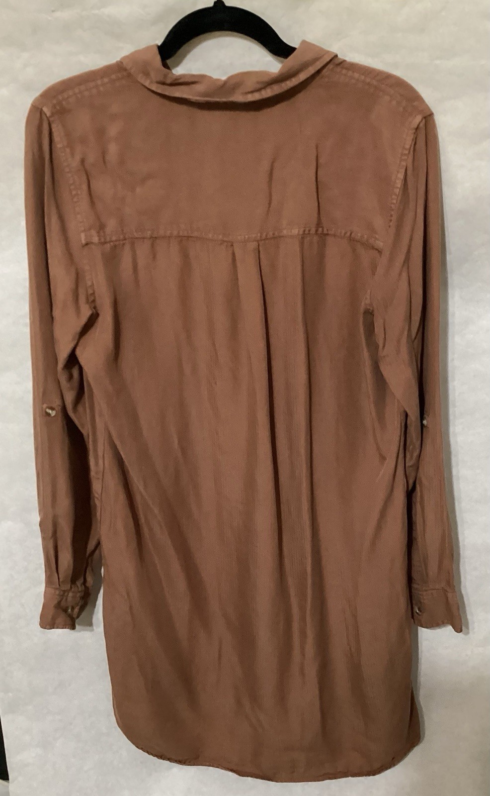 Altar’d State Rust Orange Lyocell Button Down Shirt Dress Utility Pockets Size M