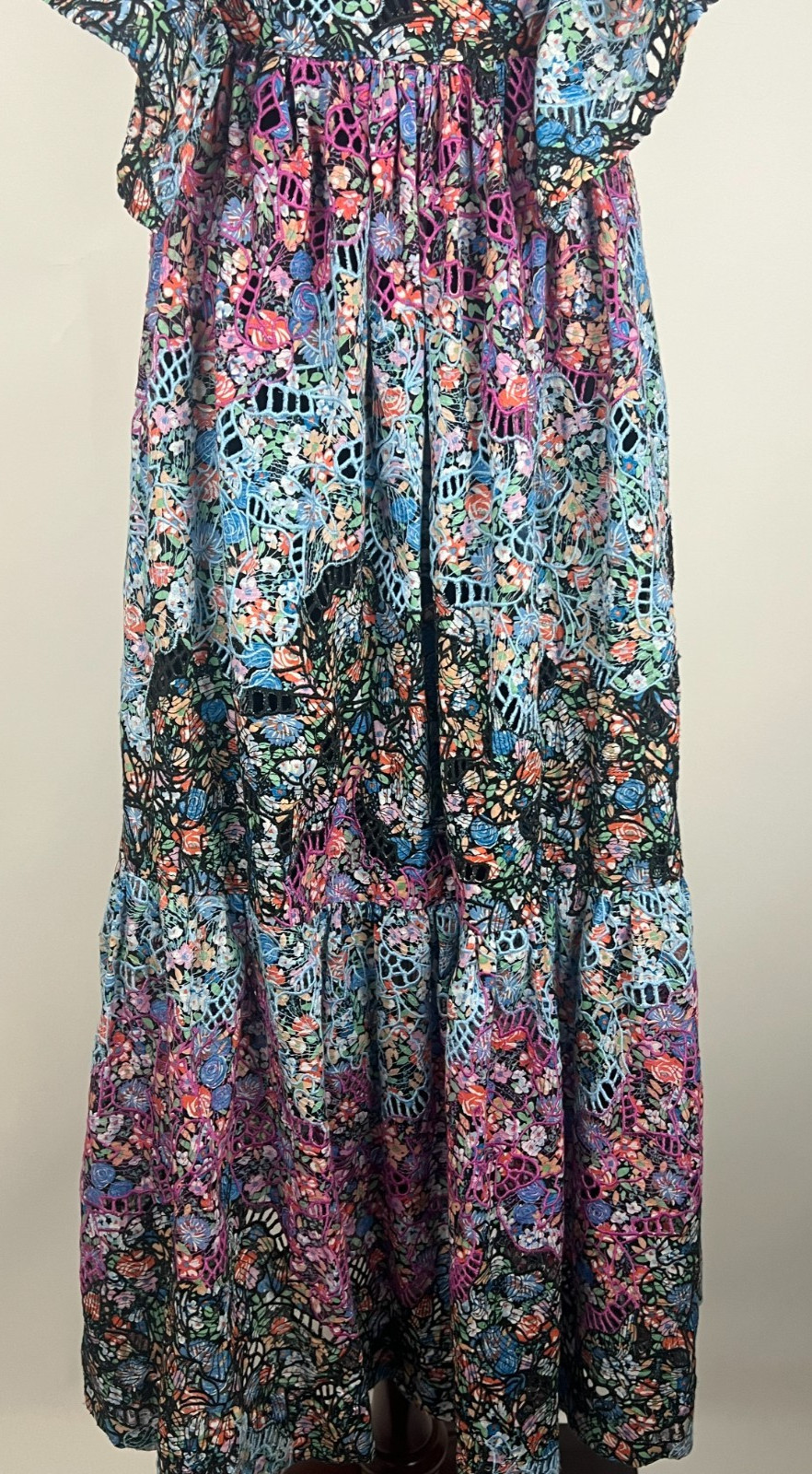 *NWT* ANTHROPOLOGIE Petite ‘Clementina Eyelet Maxi Dress’ (Cotton) – XSP, Black