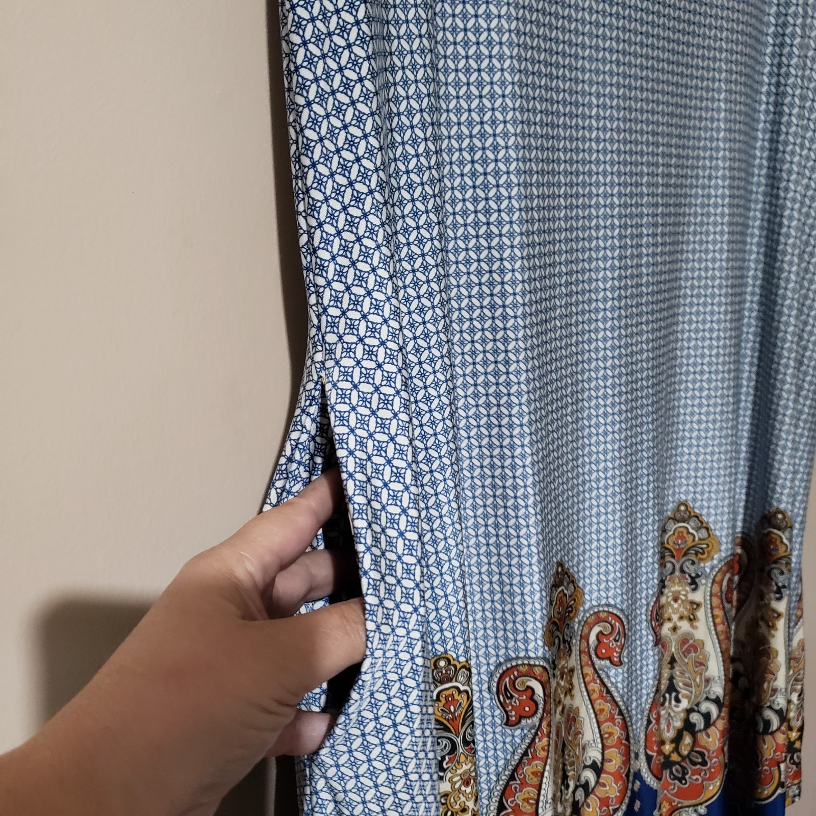 MOA USA Size 3x Polyester/Spandex Knit Swing Dress With Pockets Light Breezy