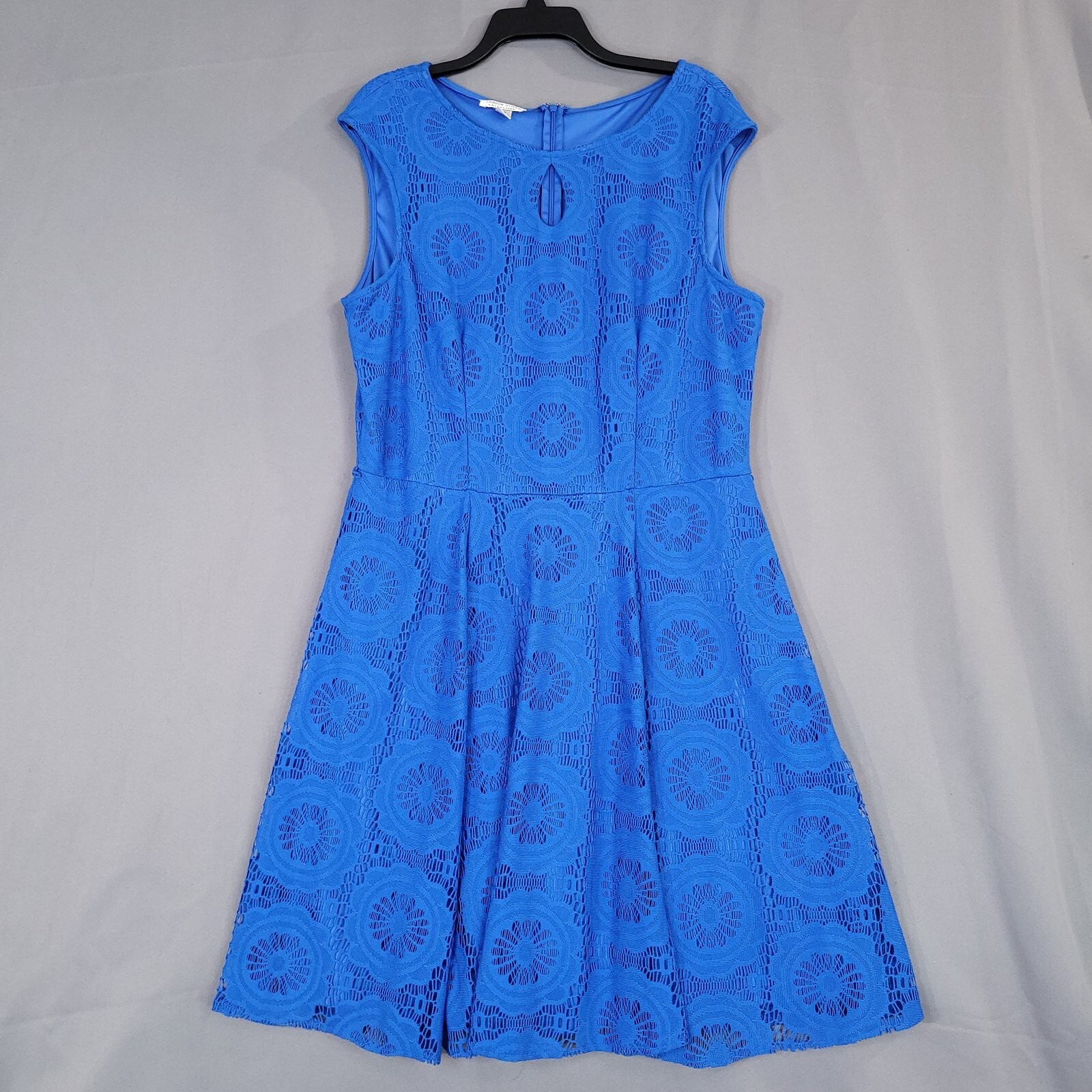 London Style Collection Women’s Shift Dress Midi Sleeveless Lined Blue Size 18