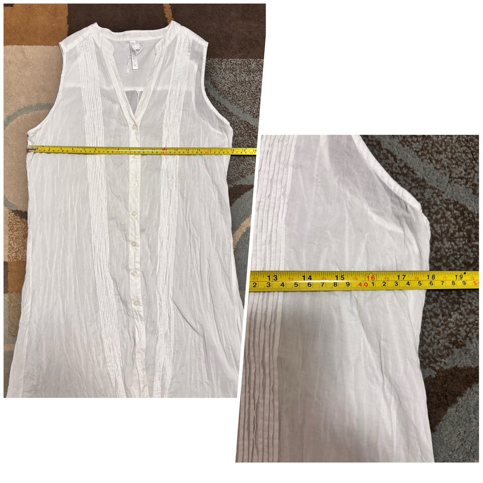 Seafolly Australia Ruched Button Down Summer White Dress , Size M . Brand New.