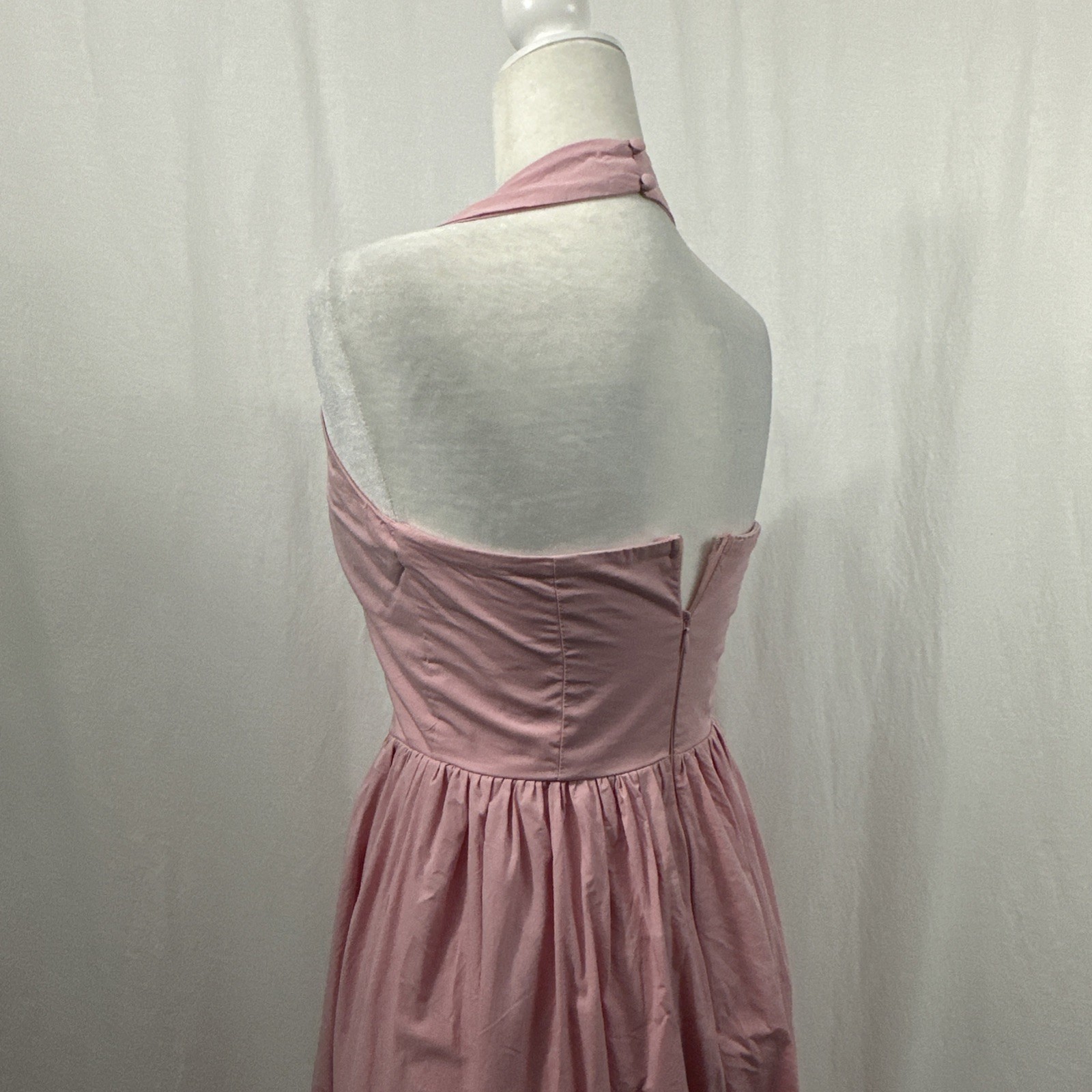 Saints & Secrets Pink Basque Waist Halter Neck Maxi Dress Womens Sz S Romantic