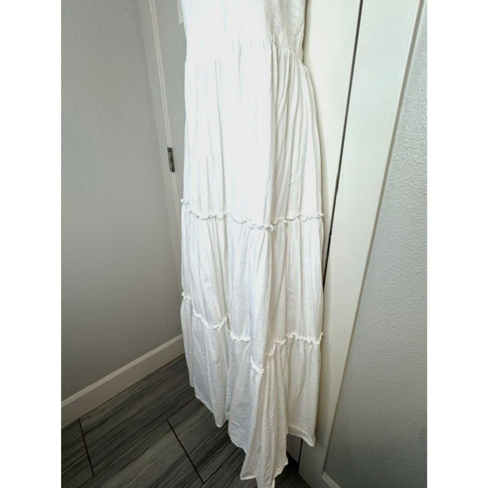 MOD CLOTH MODCLOTH BOHO ON THE RANGE WHITE COTTON BLEND MAXI DRESS PLUS SIZE 1X