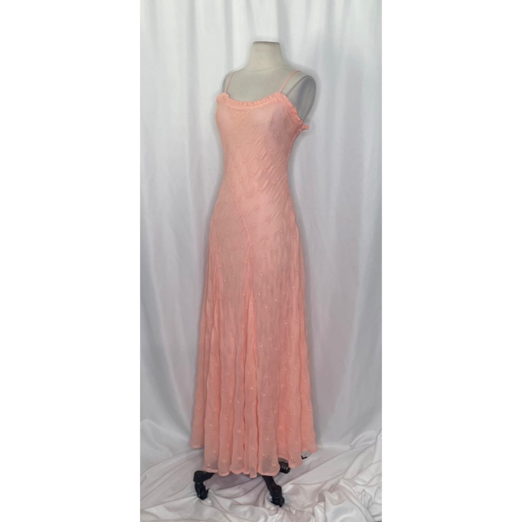 NWT!! J. CREW Collection Eyelet Maxi Slip Dress Blushed Peach Pink Fairy Size 6