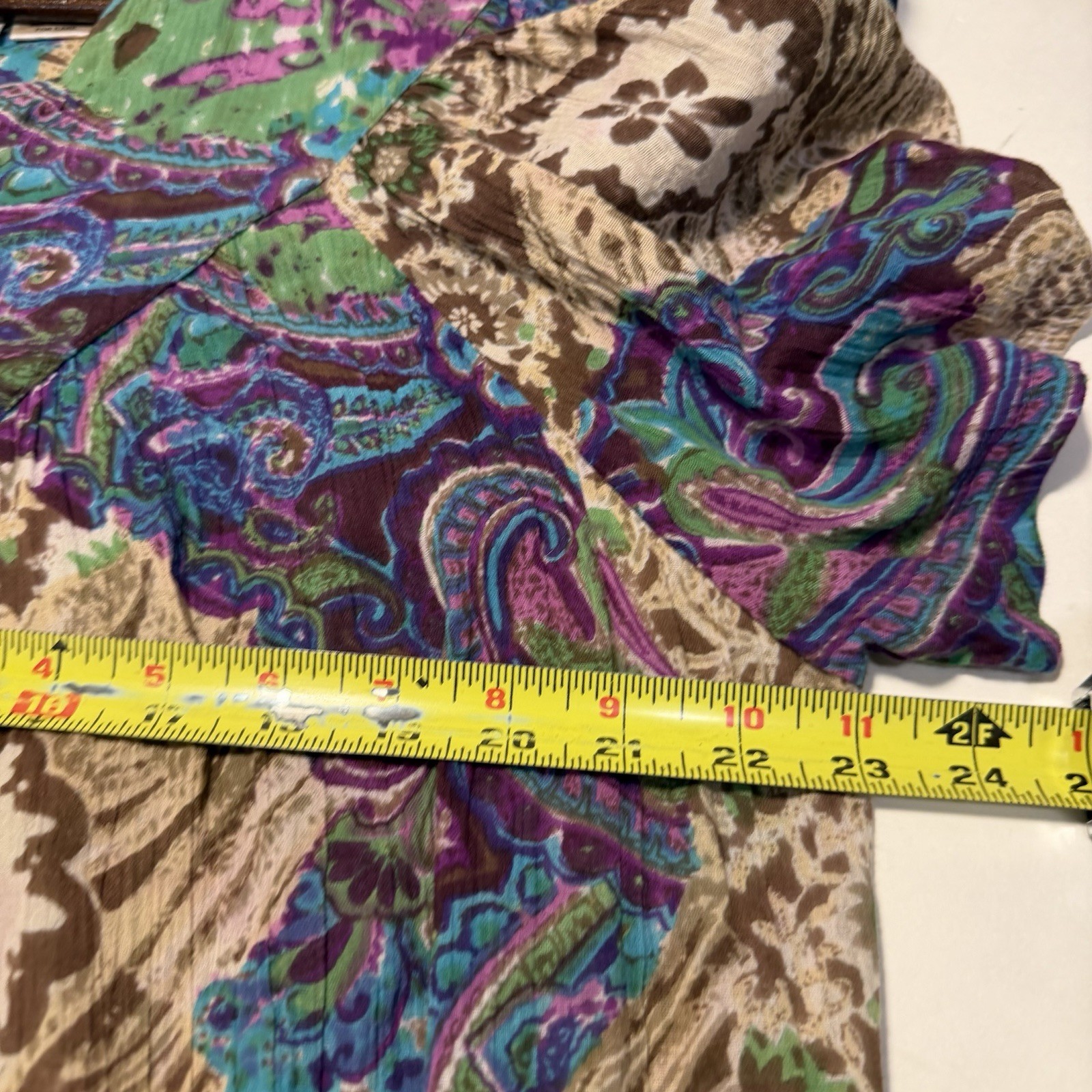 Sante Classics Kaftan Midi Dress Bohemian Peasant Artsy M Cotton Hawaiian VTG