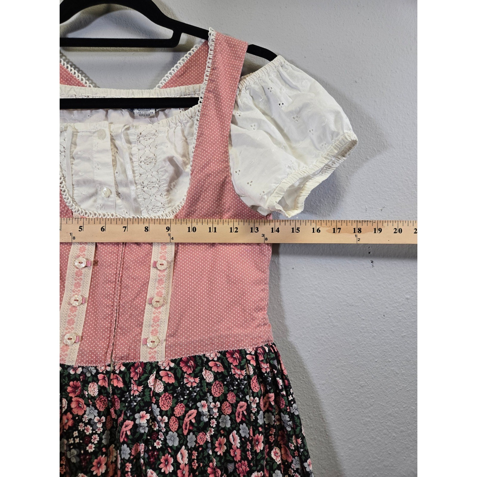 Unbranded Oktoberfest Dirndl German Folk Pink Floral Lace Dress Set Medium