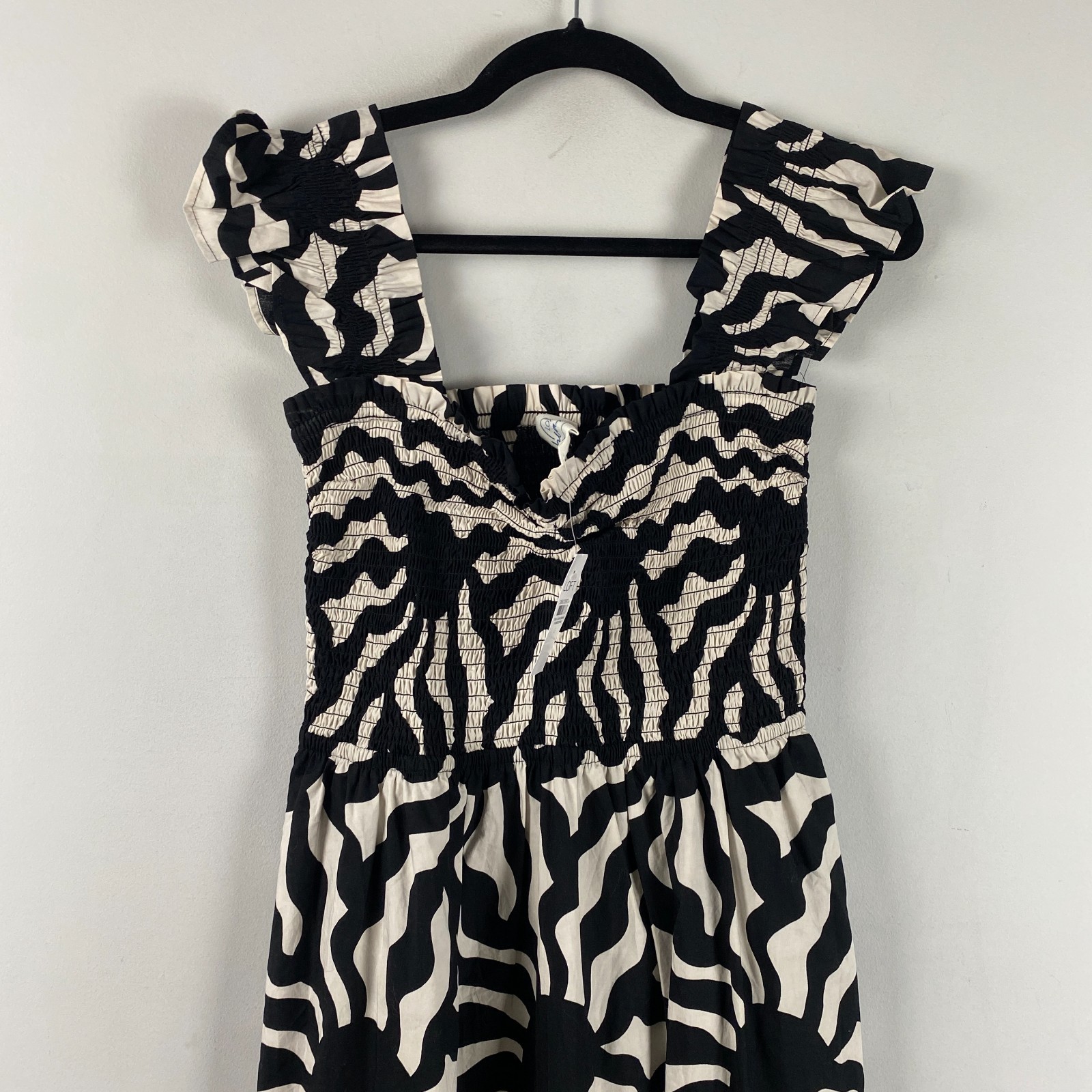 LOFT Beach Sunny Poplin Ruffle Strap Maxi Pocket Dress Size Small Cotton
