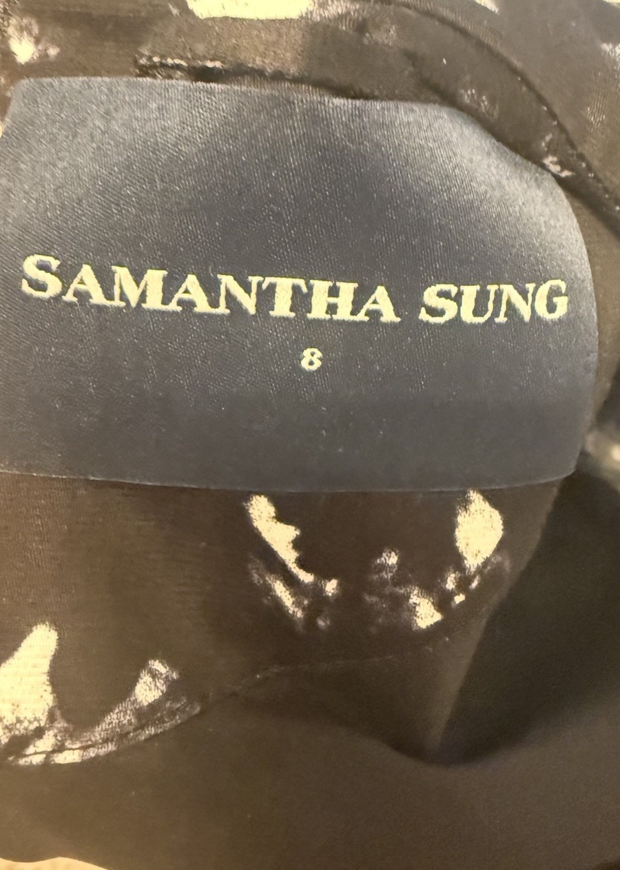Samantha Sung Audrey Dress Shirt Collar, 3/4 Sleeve midi Length,Stretch.