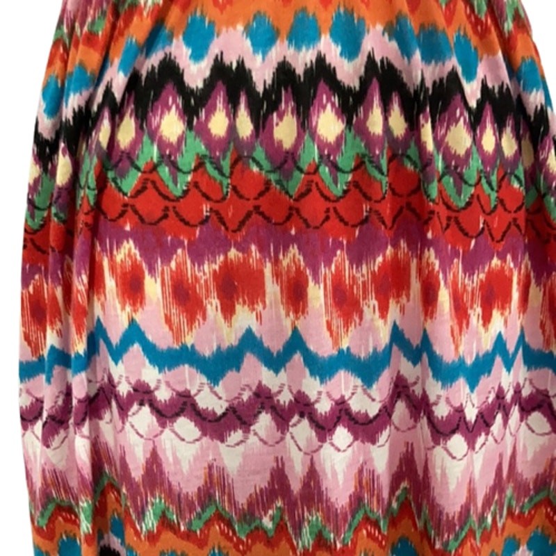 Karlie Red Maxi Dress Medium Multicolor Crochet Open Back Boho Festival Chevron