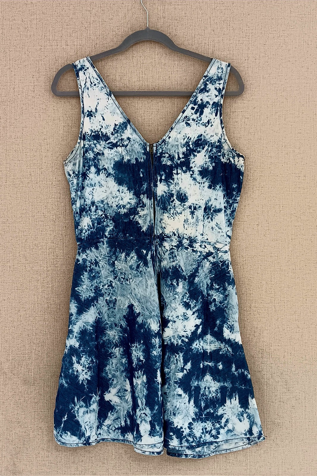 Indigo Rein Blue Tie Dye Sleeveless Mini Women’s Dress Size M Retro Y2K Hippie