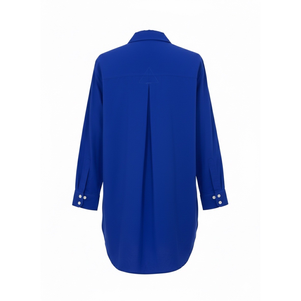 Finley Blue Techy Taffeta Button Down Shirt Dress Long Sleeve Pockets Small