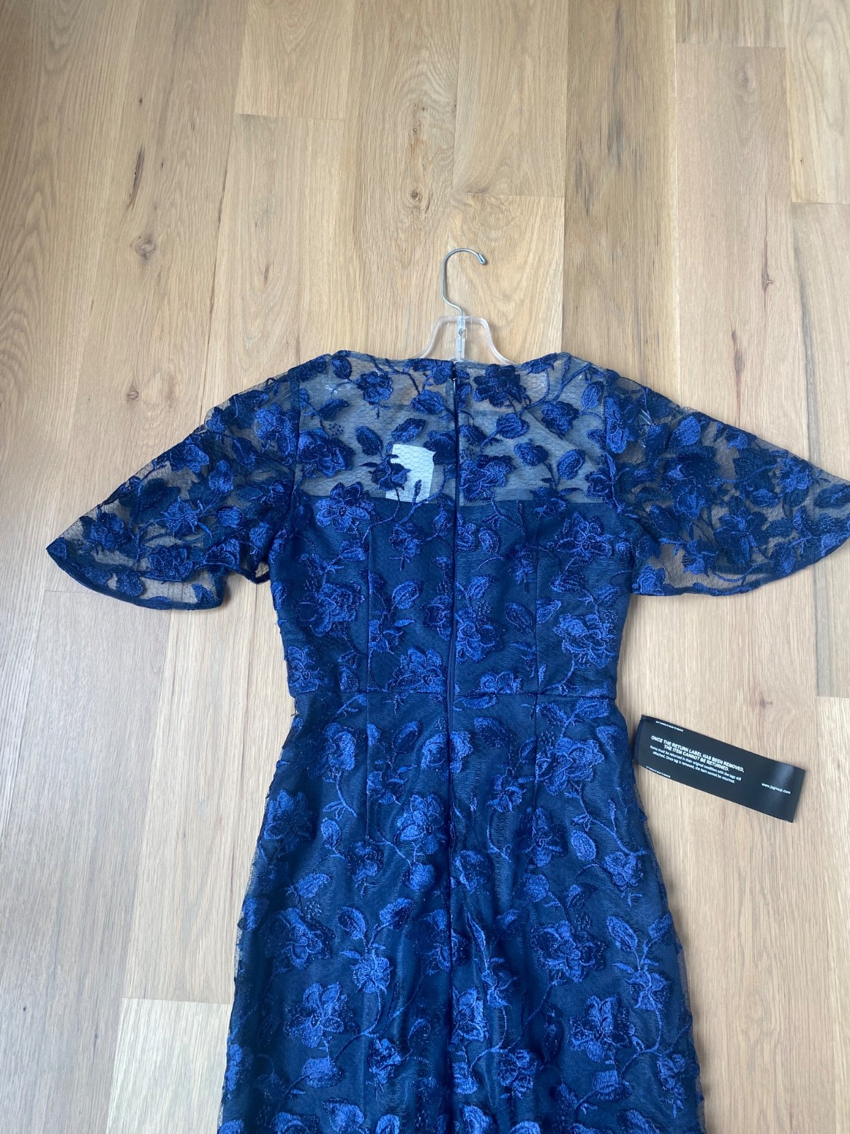 NEW! JS Collections Brooke Floral Embroidered Column Gown Navy [SIZE 0] #J1988