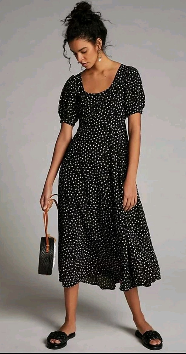 Anthropologie Faithfull The Brand Morgana Midi Dress Eveline Floral Print US 8