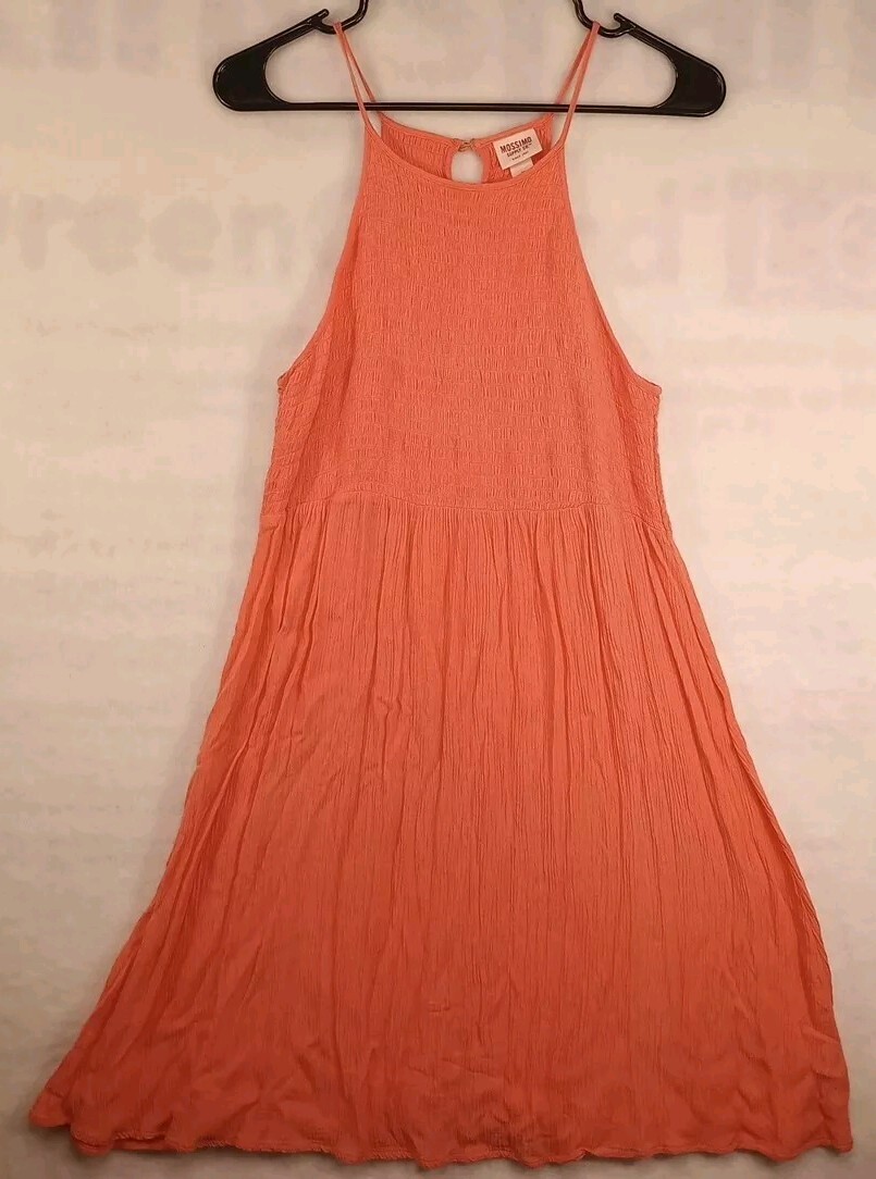 Mossimo Supply Co Sundress Womens Medium Orange Thin Straps Crew Neck
