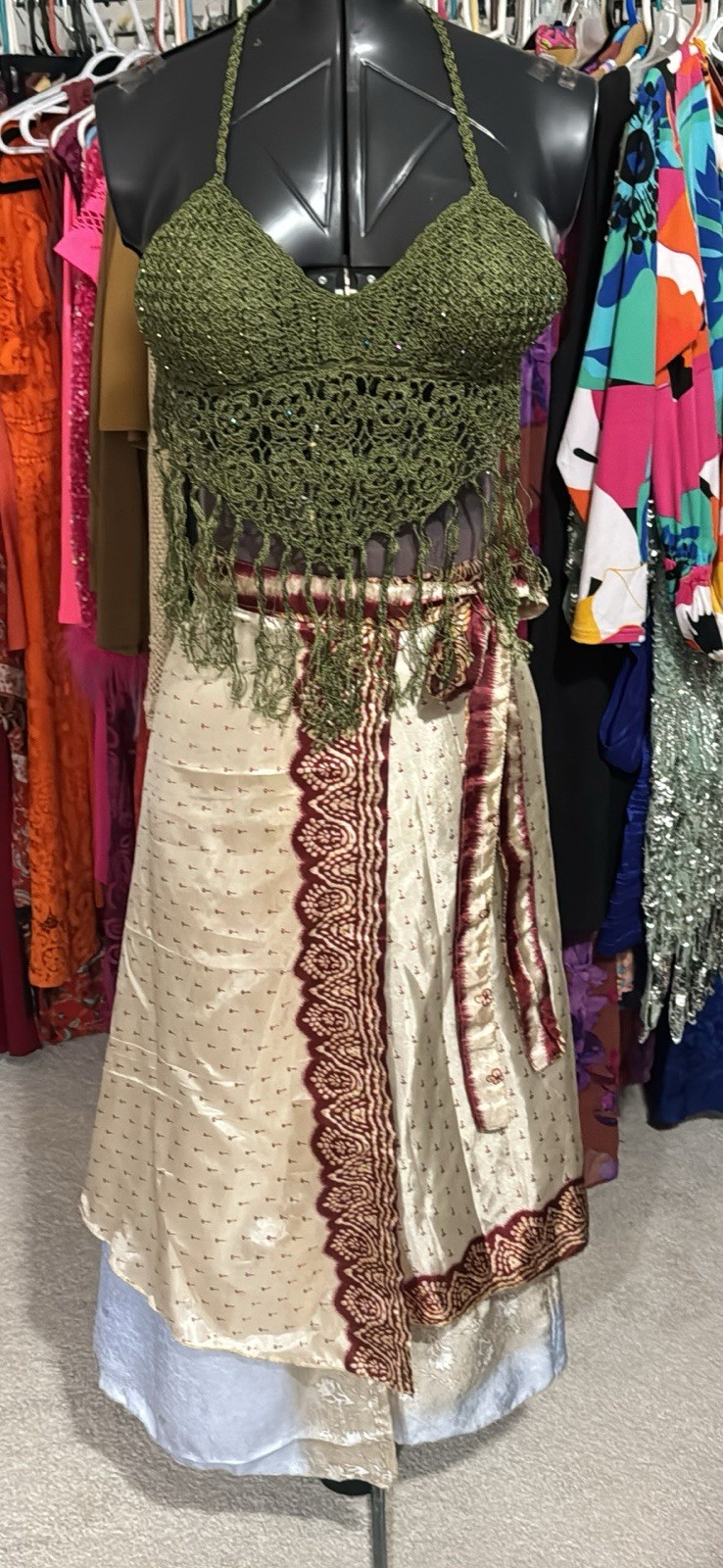 Boho Gypsy Festival Outfit Size M Hippie Dress