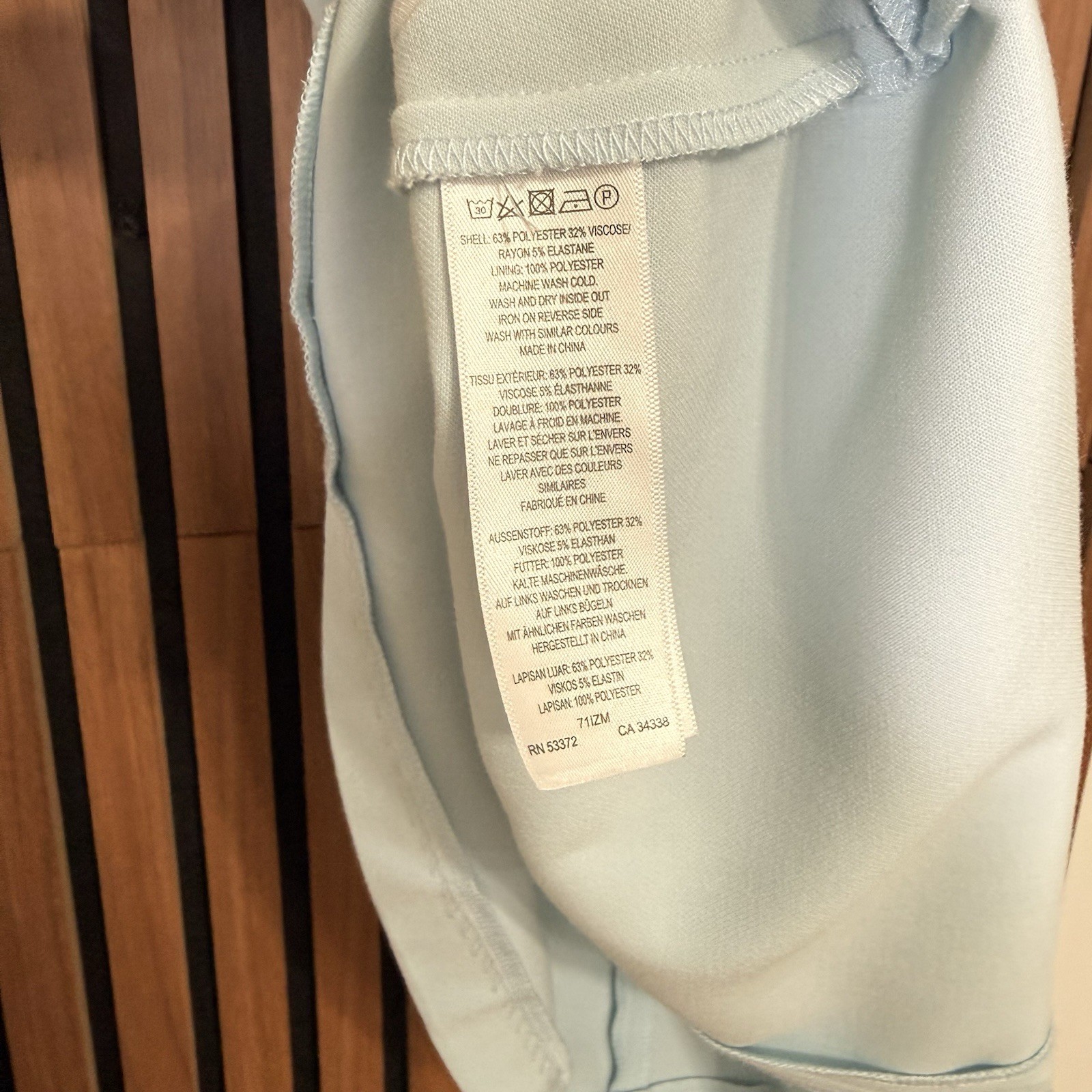 French Connection Light Blue Ruffle V-Neck Flutter Sleeve A-Line Short Dress 2