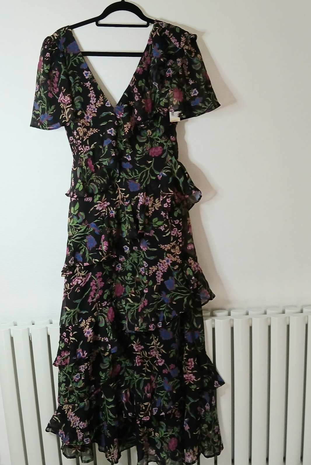 Oasis Chiffon Layered Ruffle Dress Size 8 New with Tags