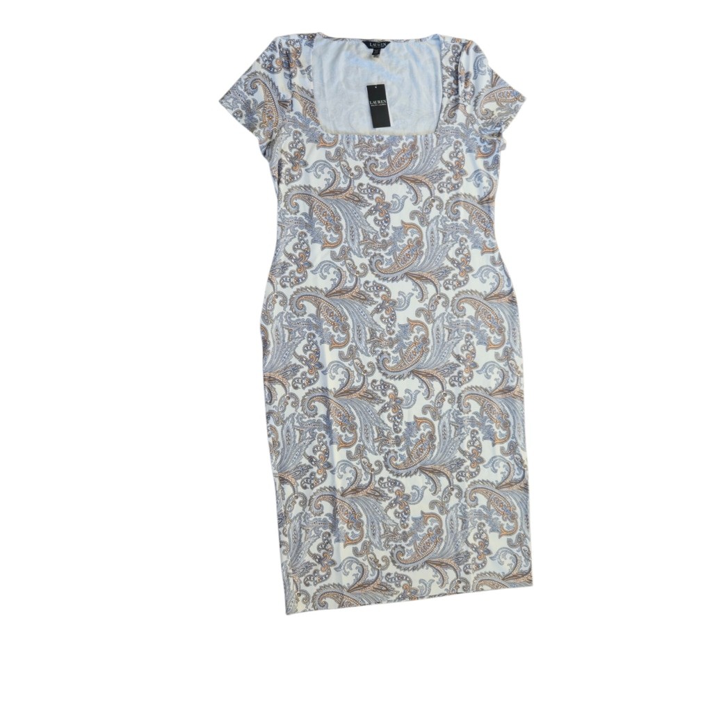 Women’s Lauren Ralph Lauren Paisley Cotton Jersey Square Neck Midi Dress XXL