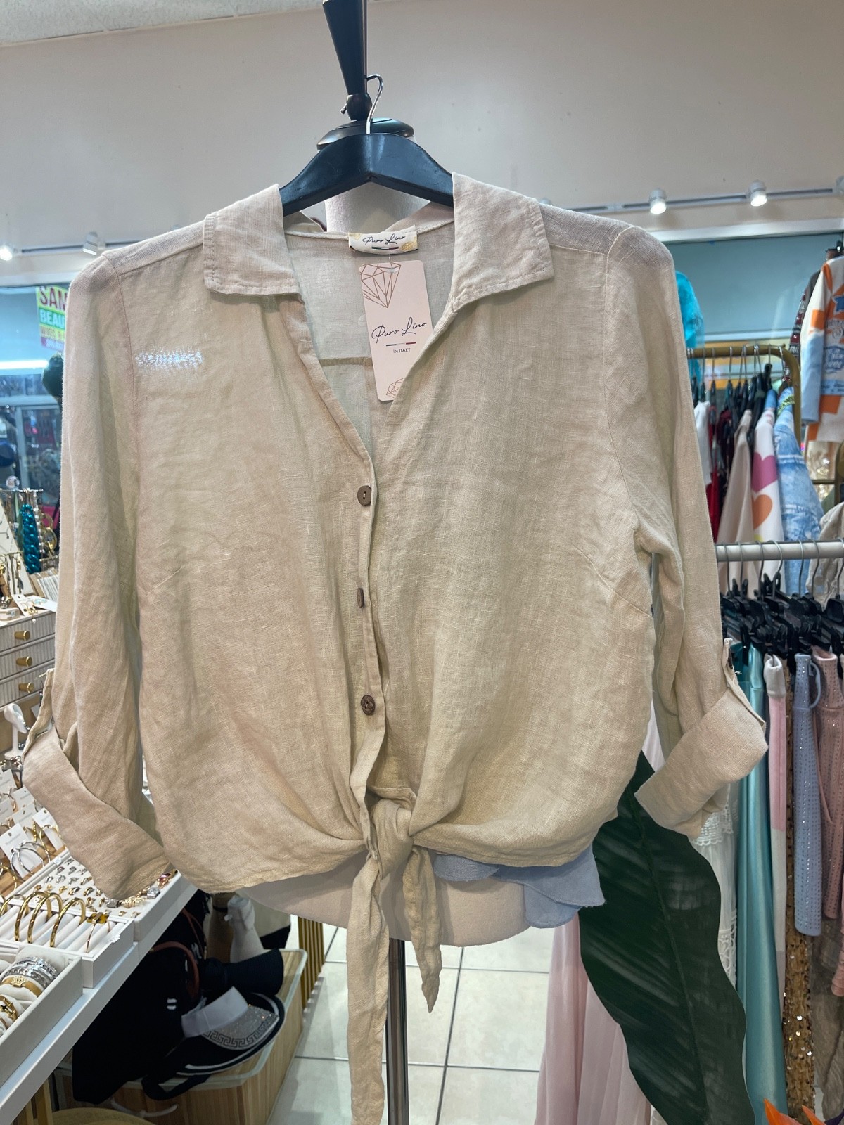 Linen top, made in Italy, 100% linen, one size