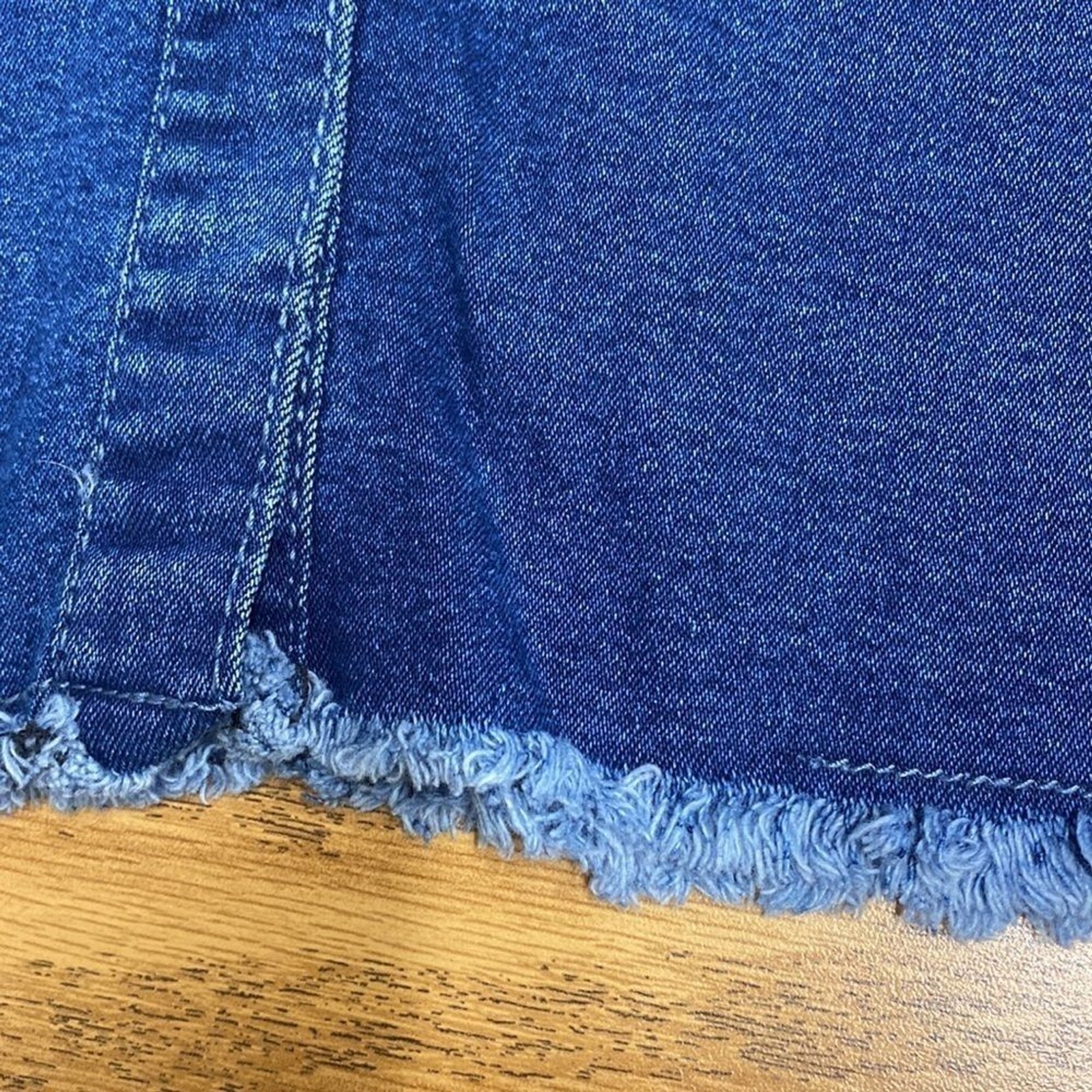 Denim Button Spaghetti Strap Mini Dress Sz Large