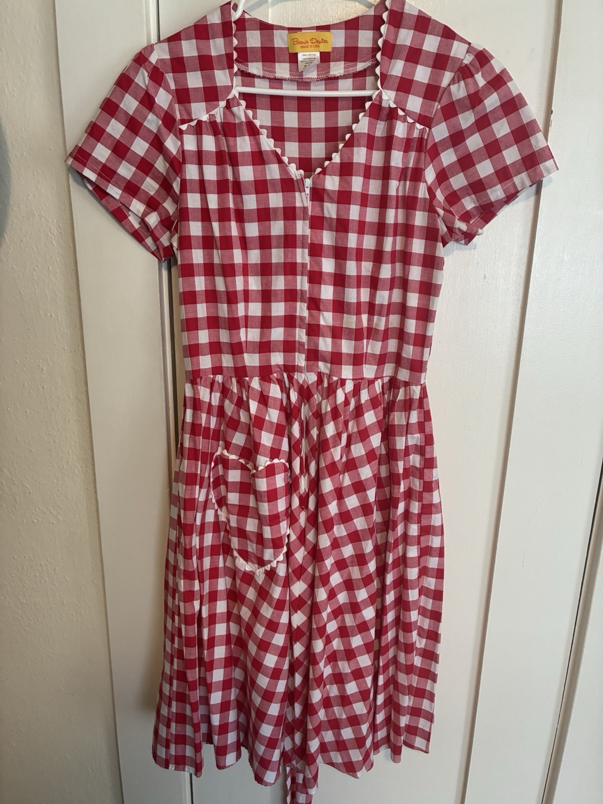 Bernie Dexter Gingham Check Retro Style Dress Made In USA Women’s Medium