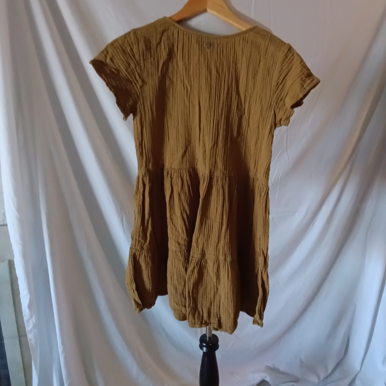 Rip Curl Size S Brown Dress Summer Surfing Beach Girl Vneck 100% Cotton