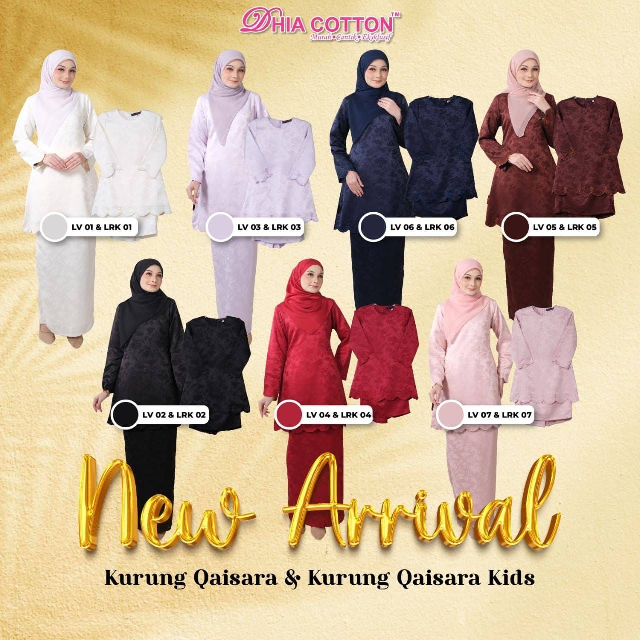 Baju Kurung cutting Riau Qaisara Adult size XS-4XL FABRIK JACQUARD